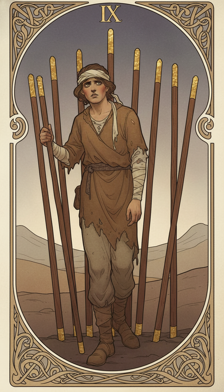 Nine of Wands tarot card